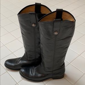 Frye Melissa Button Black Soft Boot